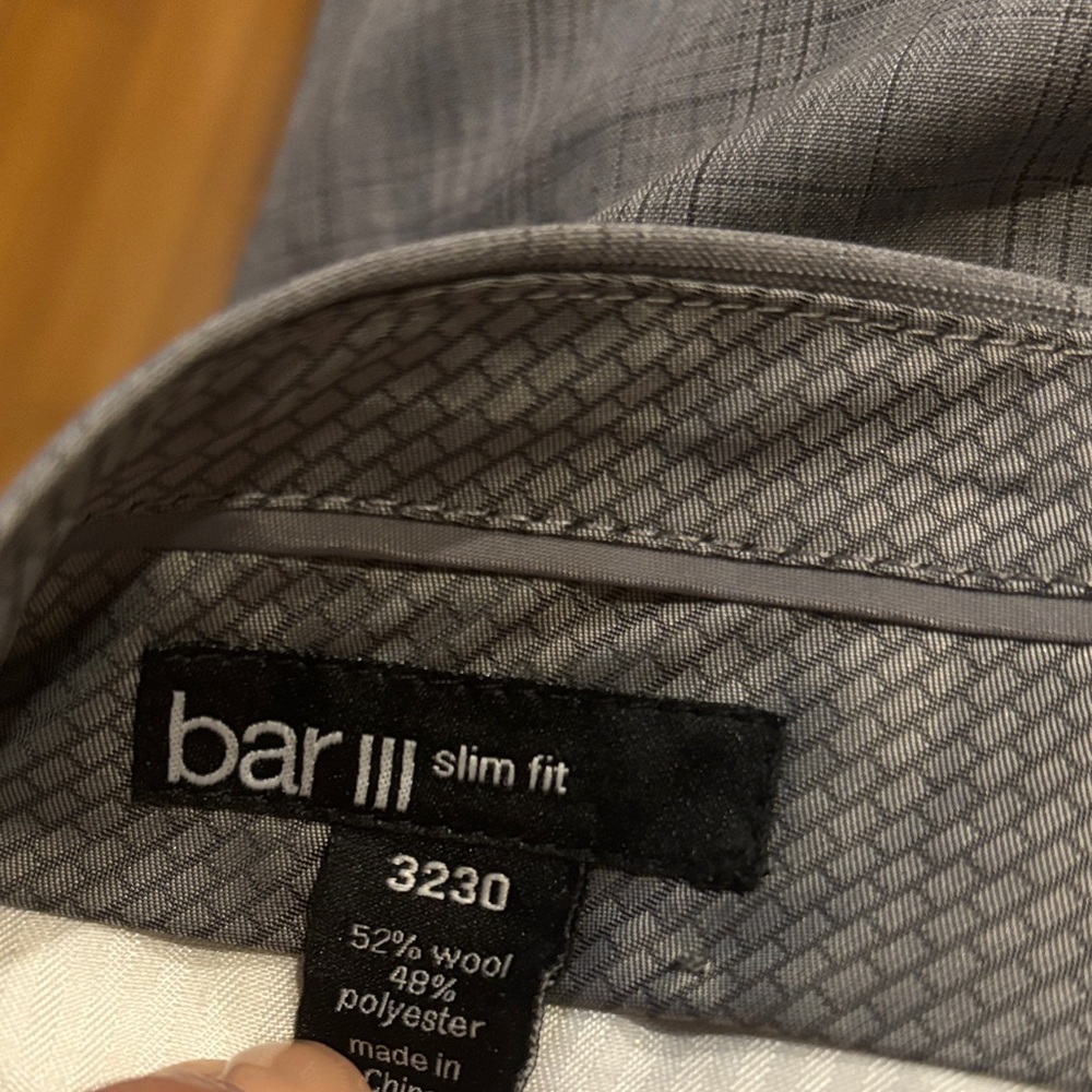 Bar III Slim Fit Wool Blend Pants in Gray - Picture 2 of 3